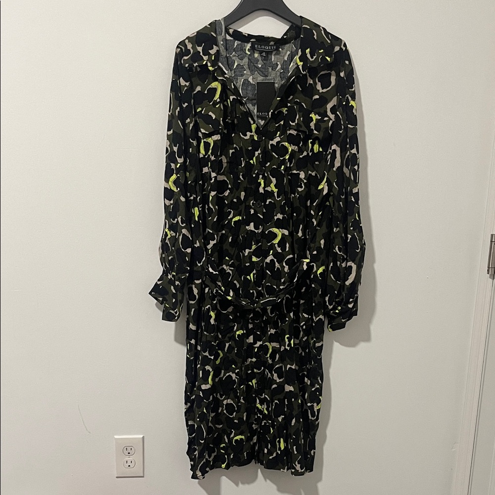 Eloquii printed shirt dress
